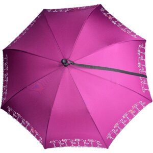 Зонт-трость Nex, полуавтомат, 2 сложения, купол 104 см., 8 спиц, деревянная ручка, для женщин, розовый