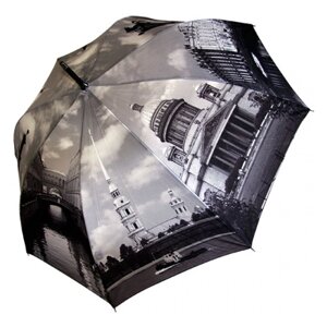 Зонт-трость Петербургские зонтики, полуавтомат, купол 112 см., 8 спиц, система «антиветер», серый