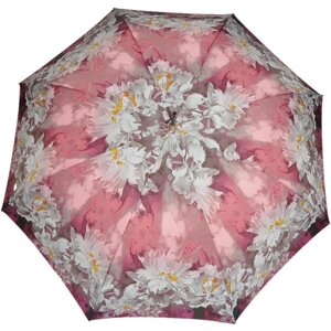 Зонт-трость ZEST, полуавтомат, купол 105 см., 8 спиц, деревянная ручка, для женщин, розовый, серый