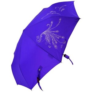 Зонт женский автомат, зонтик взрослый складной антиветер 2602-25/синий