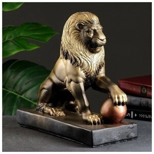 Хорошие сувениры Копилка "Лев с шаром" черно-золотой, 32х15х35см