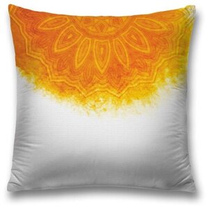 Наволочка декоративная на молнии, чехол на подушку JoyArty "Мандала в солнце" 45х45 см