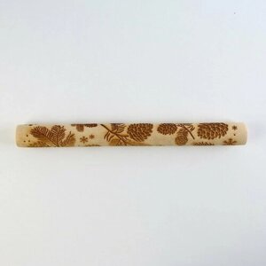 Скалка деревянная с узорами «Шишки» для выпечки, 30 см