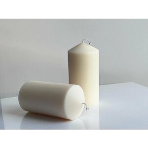 Свеча декоративная из натурального воска "Столбик белый", 6х12.5 см