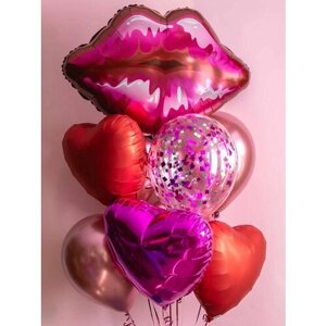 Воздушные шары с гелием сердца губы