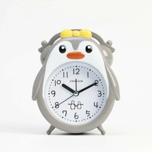 Часы - будильник настольные "Пингвин", дискретный ход, циферблат d-9 см, 15.5 x 13 см, АА