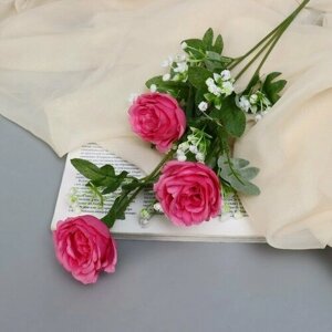 Цветы искусственные "Роза Амория" 7х62 см, ярко-розовый