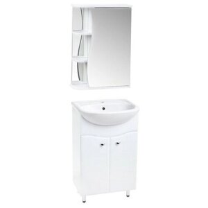 Комплект мебели: для ванной комнаты "Тура 50"тумба + раковина + зеркало-шкаф
