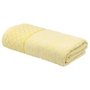 Махровое полотенце Лозанга 50х80 см, банное / для ванной / пляжное / гостевое/ подарочное/ 100% хлопок / цвет кремовый / 1 шт