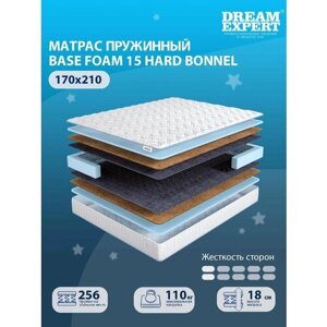 Матрас DreamExpert Base Foam 15 Hard Bonnel низкой жесткости, двуспальный, зависимый пружинный блок, на кровать 170x210