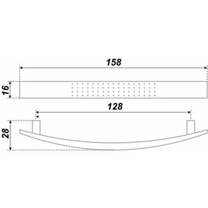 Мебельная скоба-ручка для дверцы, 12,8 см, сатиновый никель