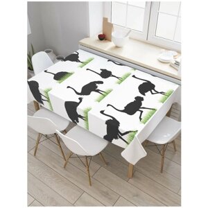 Скатерть прямоугольная JoyArty на кухонный стол "Движение страуса" из оксфорда, 180x145 см