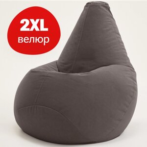 Bean Joy кресло-мешок Груша, размер ХXL, мебельный велюр, горький шоколод
