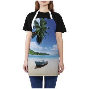 Фартук женский JoyArty для готовки "Заплыв на остров", универсальный размер