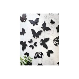 Интерьерные декорации "Бабочки", объёмная наклейка, панно настенное для дома, дерево, цвет коричневый