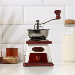 Кофемолка ручная «Кофейные зёрна», 101018 см, керамический корпус
