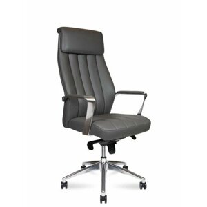 Компьютерное эргономичное кресло для офиса Norden Madrid для руководителя, обивка экокожа, регулировка высоты, черный цвет L340HCA-Grey серый