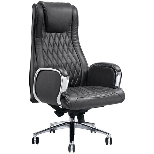 Компьютерное кресло EasyChair 518 ML для руководителя, обивка: натуральная кожа, цвет: черный