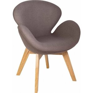 Кресло Беон Swan Wood legs (Arne Jacobsen) A062 Серый кашемир