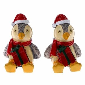 Миниатюра кукольная «Новогодний пингвин», набор 2 шт, размер 1 шт. 3 3,5 3 см
