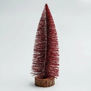 Новогодний декор «Ёлка в красном цвете с блестками» 8 8 30 см