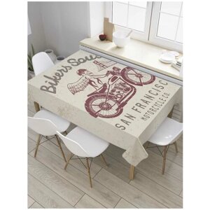 Скатерть прямоугольная JoyArty на кухонный стол "Байкерская душа" из оксфорда, 180x145 см
