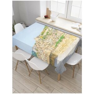 Скатерть прямоугольная JoyArty на кухонный стол "Сицилийские улочки" из оксфорда, 120x145 см