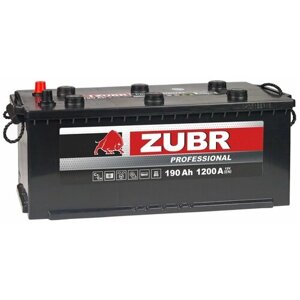 Аккумулятор автомобильный Zubr Professional 190 А/ч 1200 А прям. пол. (3) Евро авто (510x218x225) L+