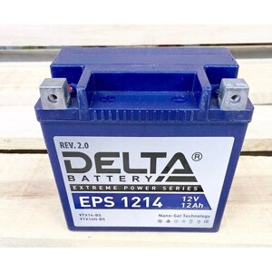 Аккумулятор гелевый для мототехники DELTA EPS 1214/пусковой ток 180А/размеры 149x87x144/прямая полярность (