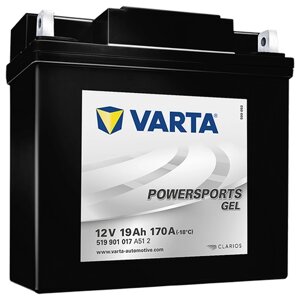 Аккумулятор VARTA Powersports Gel (519 901 017), полярность обратная