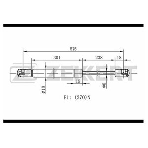 Амортизатор капота zekkert GF1741 для MINI MINI R52, MINI R50 R53