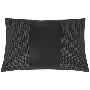 Автомобильная подушка для Mazda 6 (Мазда 6). Жаккард+Экокожа. Середина: чёрная экокожа. Боковины: белая точка. 1 шт.