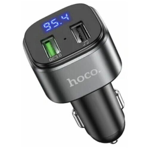 Автомобильный Bluetooth FM модулятор Hoco E67 чёрный 2*USB, 3.4A, черный