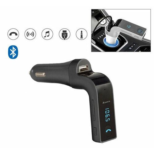 Автомобильный FM-модулятор с Bluetooth, USB, AUX , microSD 4-в-1, цвет черный
