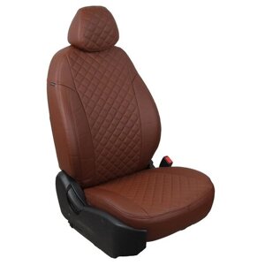 Чехлы на сиденья "АВТОПИЛОТ" из экокожи РОМБ для Mazda 3 Седан c 04-13г. (Хэтчбек с 04-09г.) Темно-коричневый, Темно-коричневый. ma-3-3s14-tktk-r
