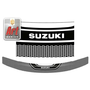 Дефлектор капота для Suzuki Grand Vitara 3 Door 2005-2016 Серия Art черная