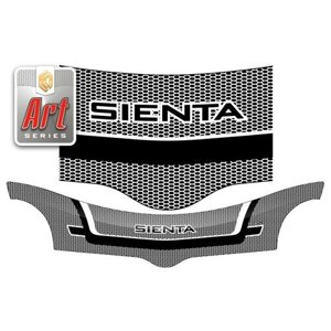 Дефлектор капота для Toyota Sienta 2003-2015 Серия Art серебро