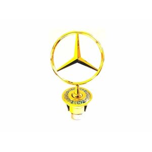 Эмблема на капот Mercedes прицел золото с надписью