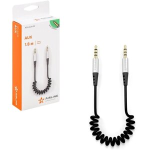 Кабель AUX 3.5 mm Jack - 3.5 mm Jack 1.8м, черный AIRLINE