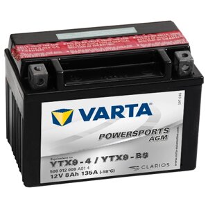 Мото аккумулятор VARTA Powersports AGM, 508 012 008, полярность прямая