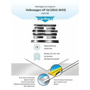 Накладки на пороги для Фольксваген Ап (2012-2019) / Volkswagen UP 5d (2012-2019) style 08