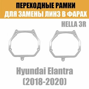 Переходные рамки для линз №2 на Hyundai Elantra (2018-2020) под модуль Hella 3R/Hella 3 (Комплект, 2шт)