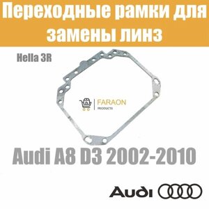 Переходные рамки для замены линз №1 в фарах Audi A8 D3 2002-2010 Крепление Hella 3R