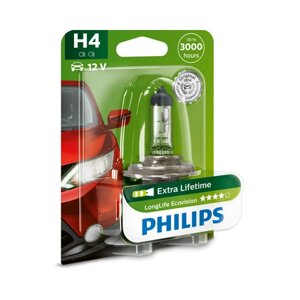 Philips 12342VPB1 лампа галогенная H4 12V 60/55W "philips" visionplus (60%
