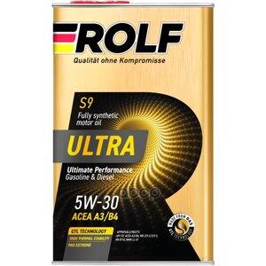 ROLF Масло Моторное Синтетическое Rolf Ultra Sae 5W-30 Acea A3/B4 Api Sp 1Л (Металл)