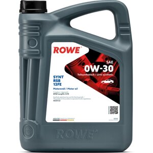 ROWE 20305-0050-99 масло моторное ROWE hightec SYNT RSB 12FE SAE 0W-30 (5л) C2 ACEA A5/B5 API SP RC/SN PLUS RC (resource conserving) ILSAC GF-5/6A ford WSS-M2c950-A BMW longlife-12 FE, MB-freigabe 227.61/229.61