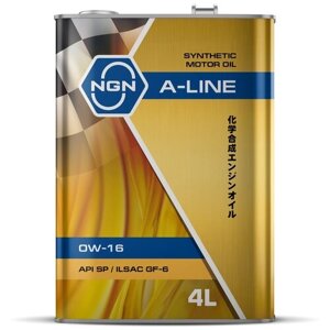 Синтетическое моторное масло NGN A-LINE 0W-16 SP, 4л