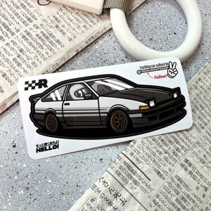 Виниловая наклейка машинка Toyota AE86 fujiwara 14.5х6