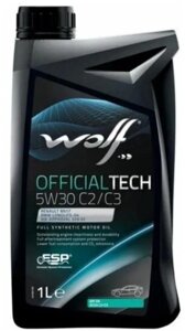 WOLF OIL 8332371 масло моторное officialtech 5W30 C2/C3 1L