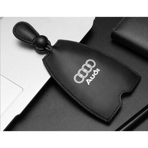 Защитный универсальный черный чехол футляр брелок из кожи для автомобильного смарт ключа с логотипом Ауди Audi A3 A4 A5 A6 A7 A8 Q3 Q5 Q7 Q8 к ку к.